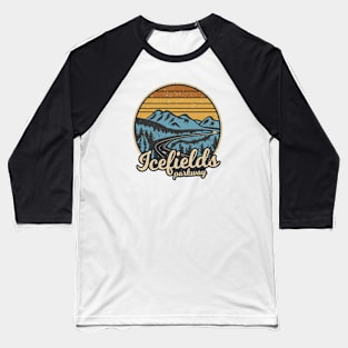 Icefields Parkway Alberta Canada Retro Baseball T-Shirt